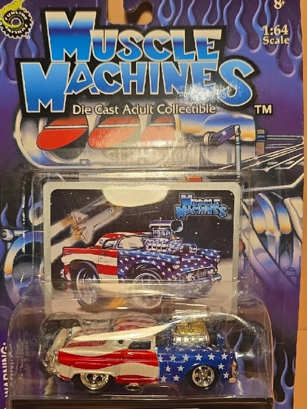 Muscle Machines Patriotic Die-Cast Car Set Of 4 American Flag Design